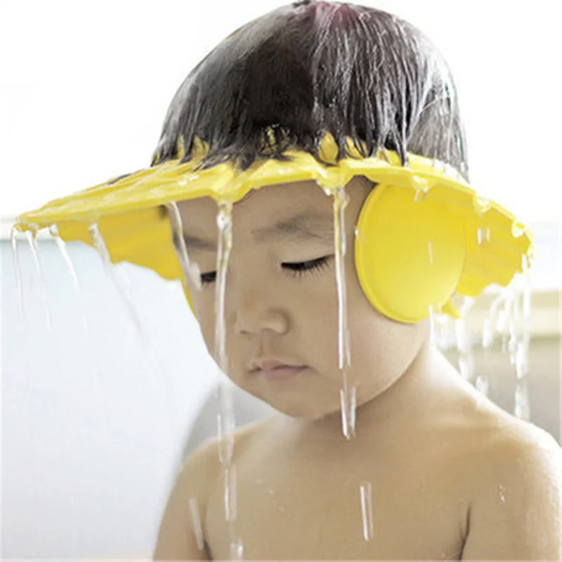 

Children's Baby Bath Shower Cap Shampoo Bath Cap Adjustable EVA Cap Waterproof Eye Protection Earmuff Headgear Shampoo Cap