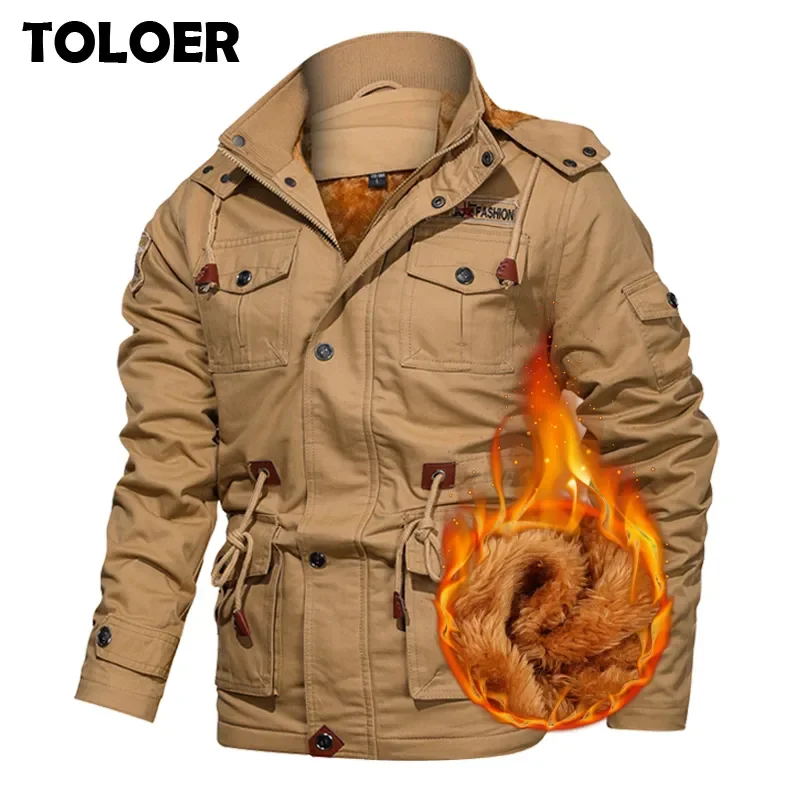 

NEW 2023 Jacket Men Thick Warm Military Bomber Tactical Jackets Mens Outwear Fleece Breathable Hooded Windbreaker Coats 4XL Clot