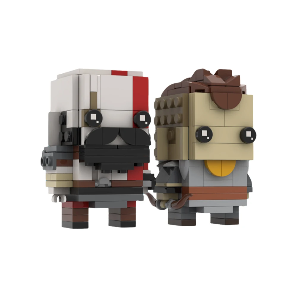 

MOC God of War Cartoon Characters Kratos and Atreus Building Blocks Set Space Wars Figrues Brickheadz Bricks Toys For Children