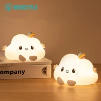 cartoon led night light cute cloud animals soft silicone lamp touch sensor with remote control for kids child bedroom gift decor