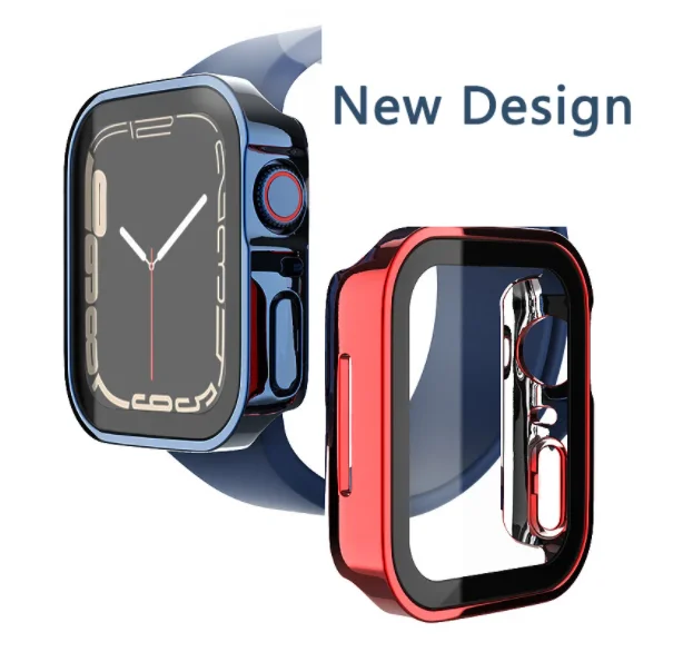 

waterproof Screen protector Bumper Frame hard Case for Apple watch 7 6/SE/5/4 cover Tempered glass film iwatch 7 6 se 5 40mm 44