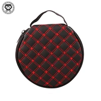 portable durable cd dvd bags car leather red white storage box protective cd holder clip automotive interior supplies