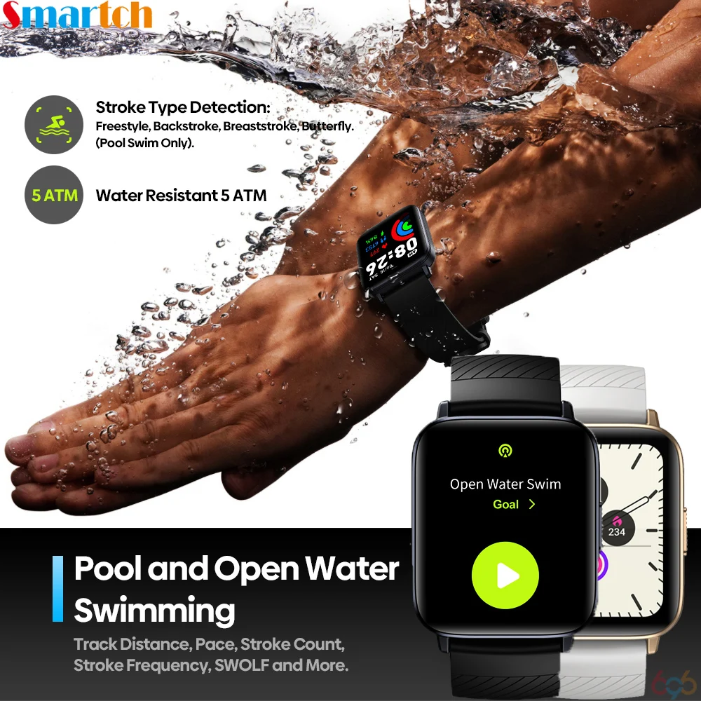 

Zeblaze Swim GPS Swimming Smartwatch Men Women Heart Rate Blood Oxygen Monitor Smart Watch 200+ Watch Faces 5ATM Waterproof Pool