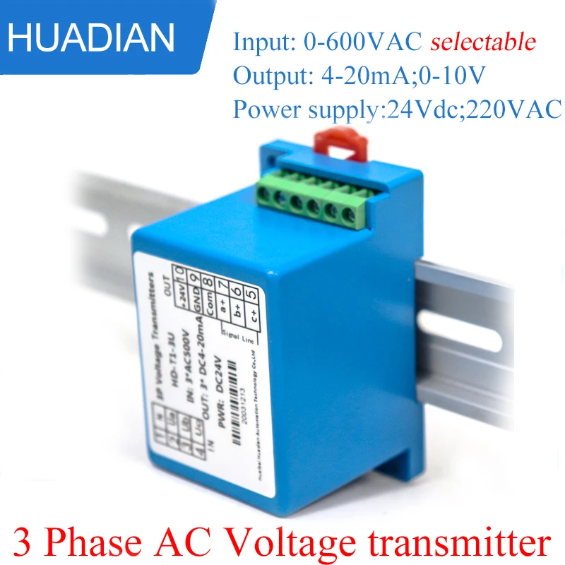 

3-фазный датчик напряжения, трансформатор, передатчик 0-300A, выход переменного тока 0-5 в постоянного тока