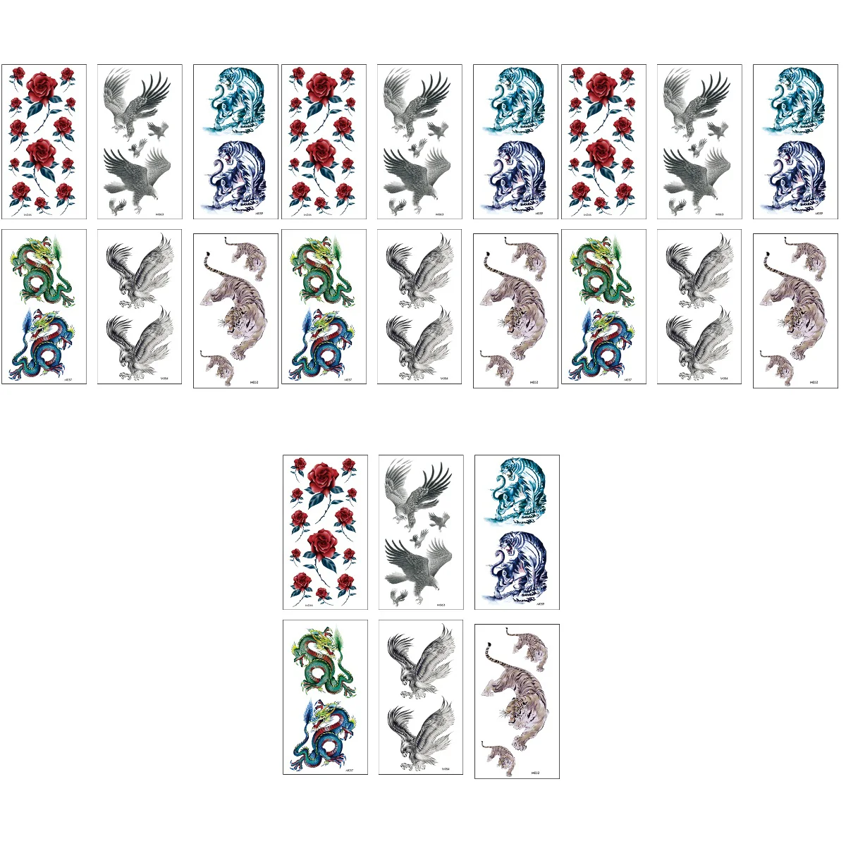 

24 pcs Temporary Tattoos Stickers Men Body Temporary Tattoos Decals
