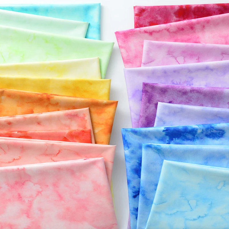 Лоскутная хлопчатобумажная ткань ручной работы сделай сам акварель размазанный