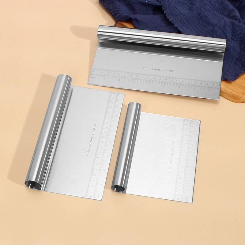 Резак для муки из нержавеющей стали со шкалой резак теста скребок выпечки 15 20 22 см