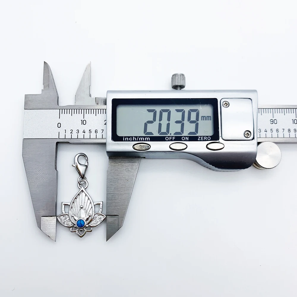 Trendy Buddhism Lotus Pendant Charm For Women Minimalist 925 Sterling Silver Turquoise Gift |