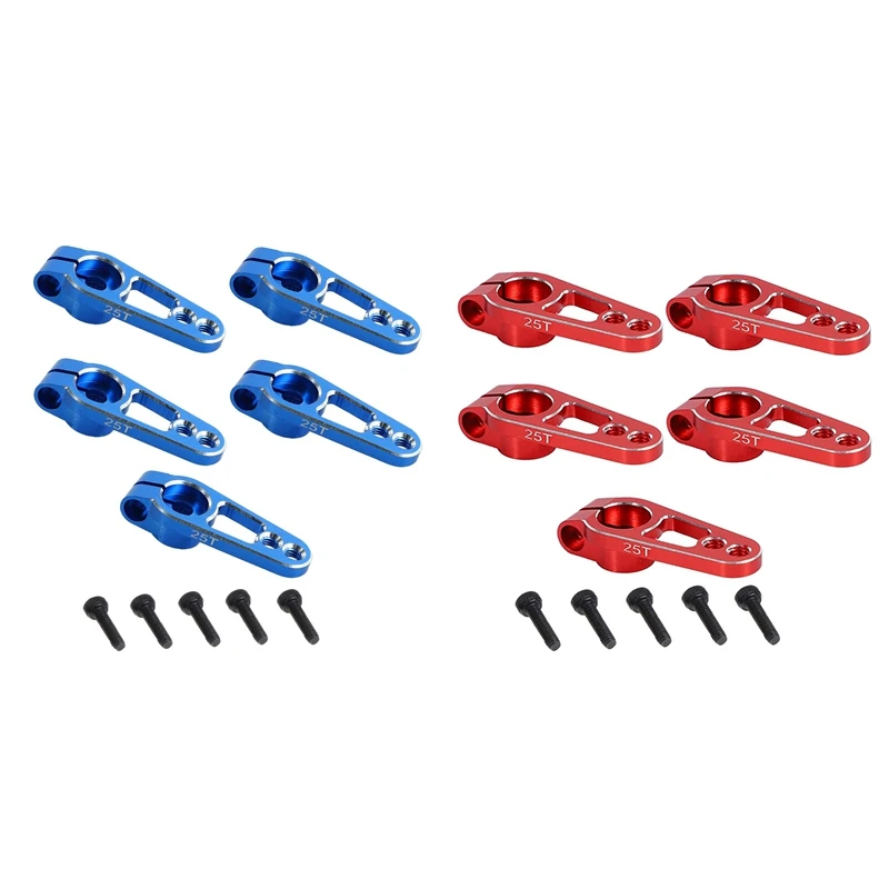 

10PCS Aluminum Alloy 31mm 25T Steering Servo Arm Horn for Futaba Sakura D4 1/10 RC Drift Car Crawler Parts,Blue & Red