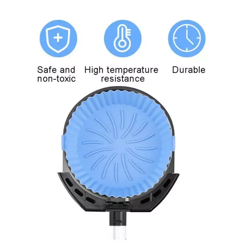

Air Fryer Silicone Liner Mat High Temperature Resistance Airfryer Pad Reusable Bakeware With Solid Handles Baking Tool Tray