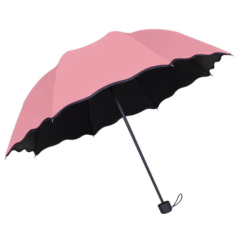 

10 bones in water bloom three-fold umbrella thickened vinyl anti-ultraviolet sun umbrella sunny umbrella