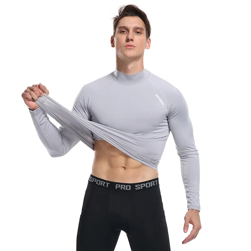 

Spring Autumn Men's Long Sleeve T-shirt Tight-fitting Quick-drying Sports Fitness Football Top