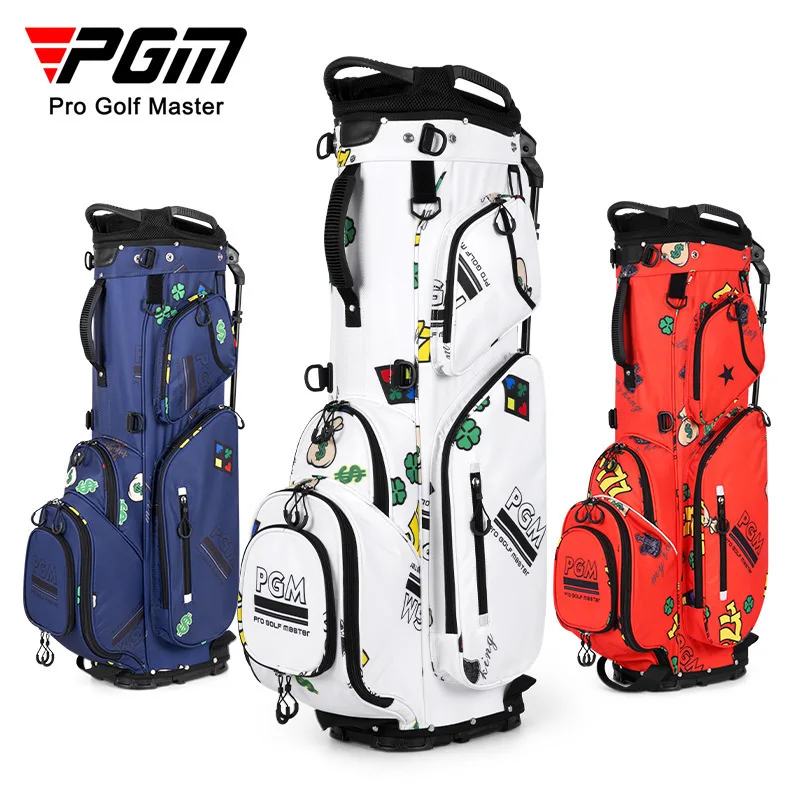 PGM Women Men Golf Rack Bag Print Waterproof Lady Club Bags Portable Bracket Stand Golfer Package Ultra-Light Big Capacity Pack
