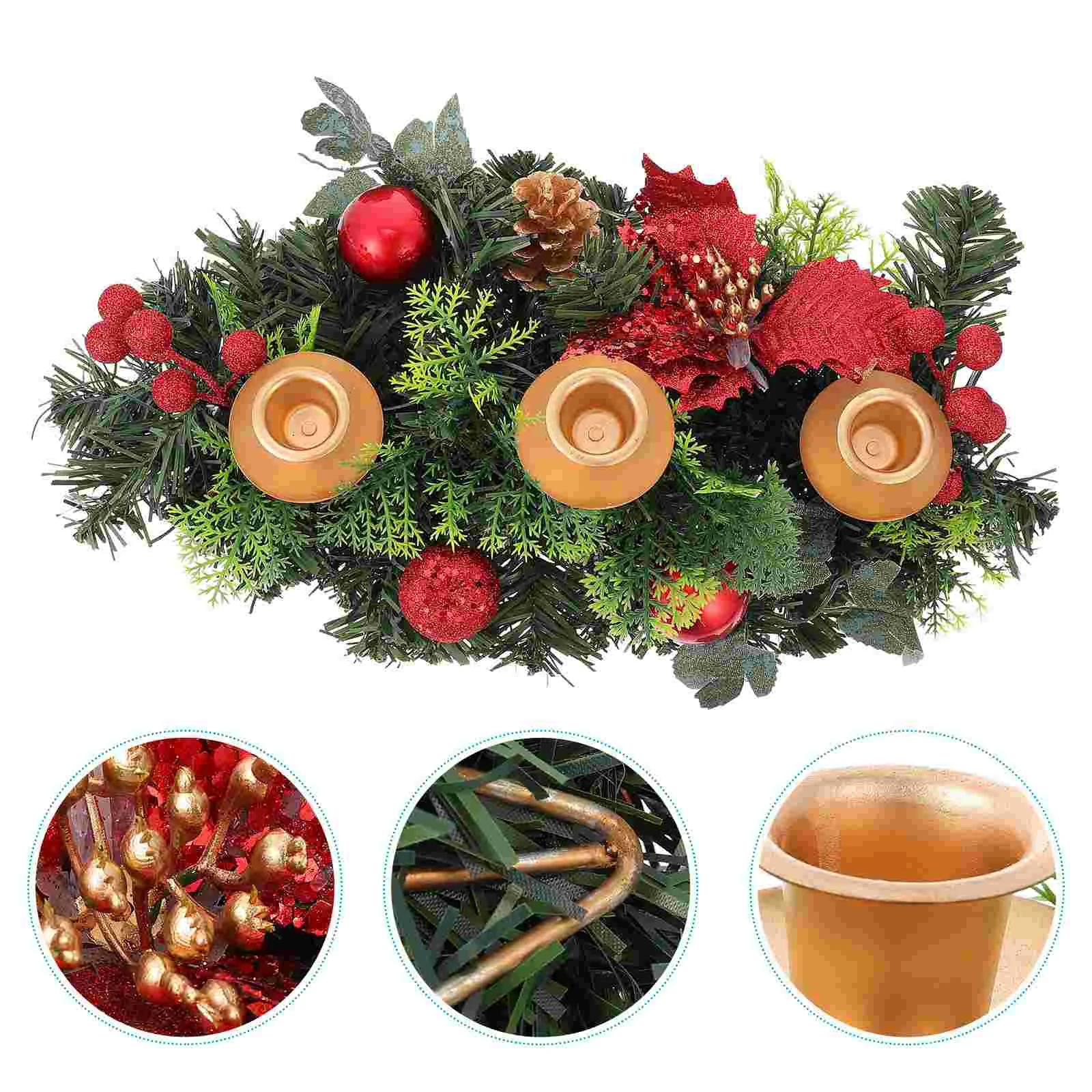 

Christmas Holderwreath Mini Wreaths Rings Stand Candlestick Holiday Candleholder Table Iron Ring Centerpiece Pretty Votive