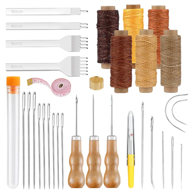 IMZAY Набор Для Перфорации Кожи С Большими Швейными Иглами Инструменты Пробивания