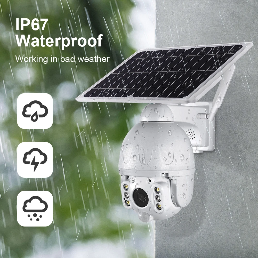 SHIWOJIA наружная Солнечная камера Wifi PTZ Cloud Беспроводная 4X Zoom Survaillance 360 s PIR