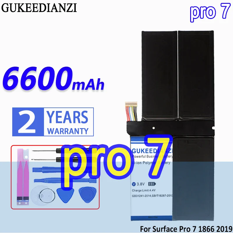 

Bateria pro 7 (G3HTA061H) 6600mAh High Capacity Battery For Surface Pro7 1866 2019 12.3" Sereis Tablet High Quality Battery