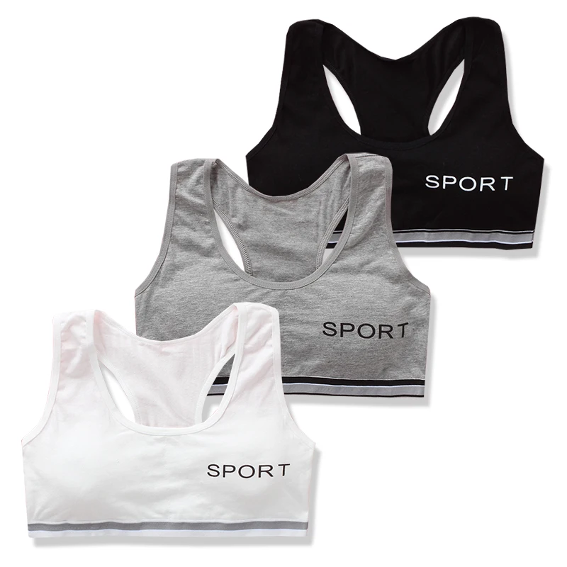 5pc/lot Solid Girls Camisoles Letter Pattern Little Girl Sports Cotton Kids Underwear Vest Soft No Ring Children Training Bras | Детская