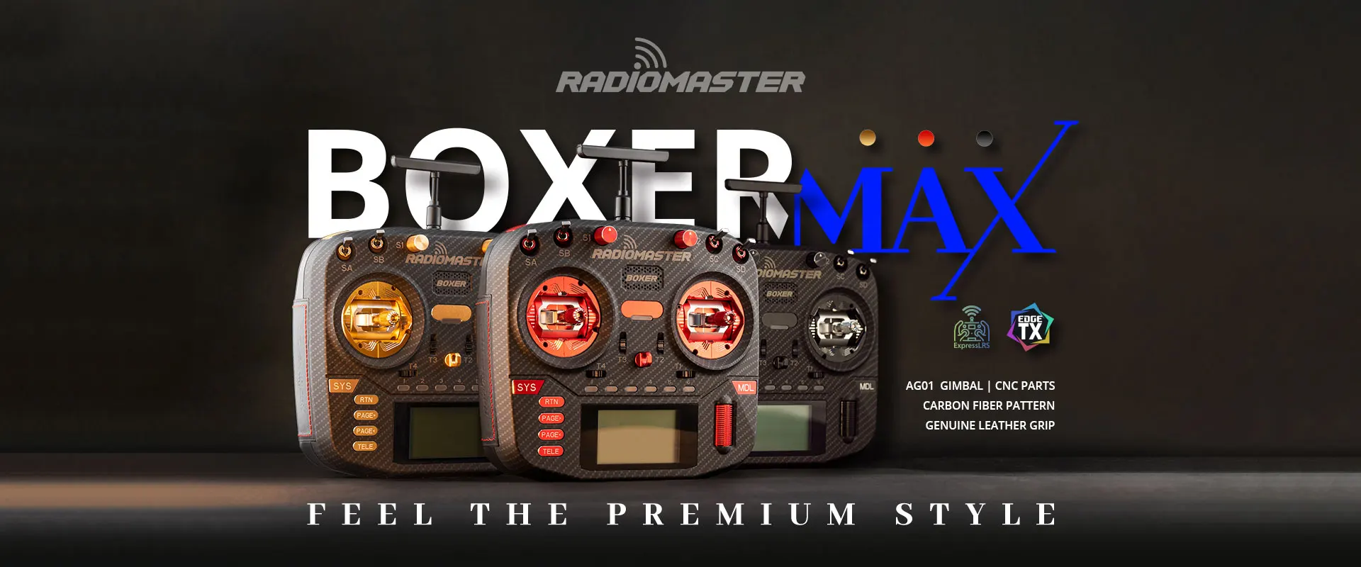 Передатчик Radiomaster Boxer Max с дистанционным управлением из углеродного волокна