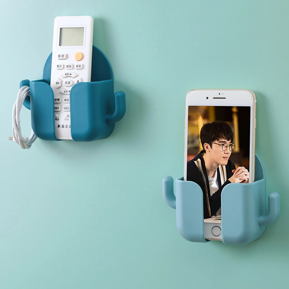 

Wall Mount Hole-Free Paste Phone Plug Holder Mobile Phone Charging Stand Air Conditioner TV Remote Control Storage Box Holders