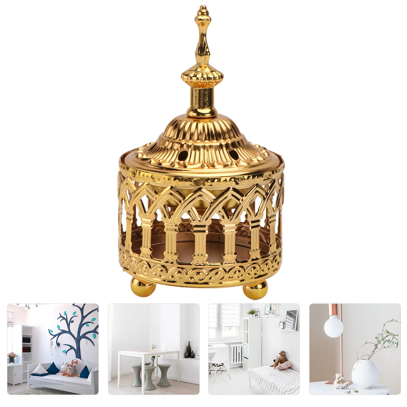 

Burner Holder Candlestick Stand Iron Cone Stick Vintage Holders Censer Metal Home Adornment Aroma Ornament Wax Melting Lamp