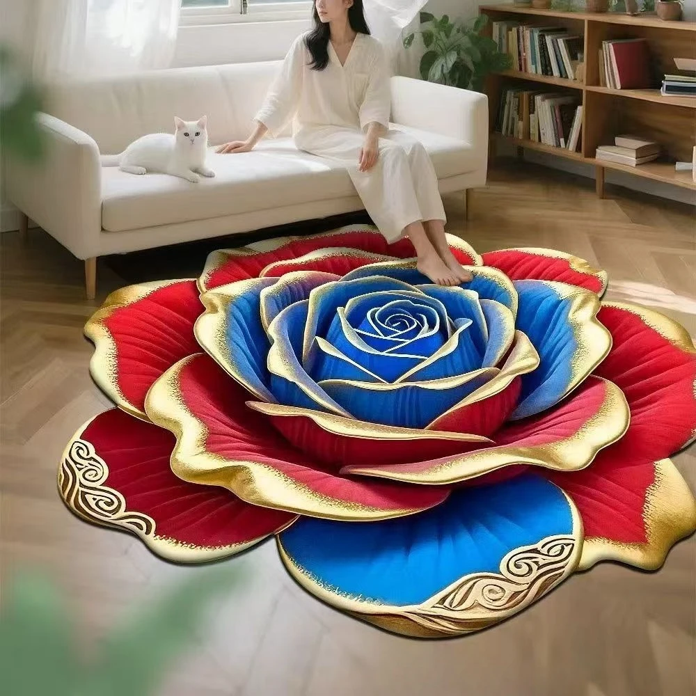 

3D цветочный ковёр из полиэстера для гостиной