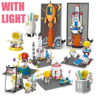 mini micro satellite moon astronaut figure rocket moc diamond bricks light space building blocks set toys gifts for kids friends