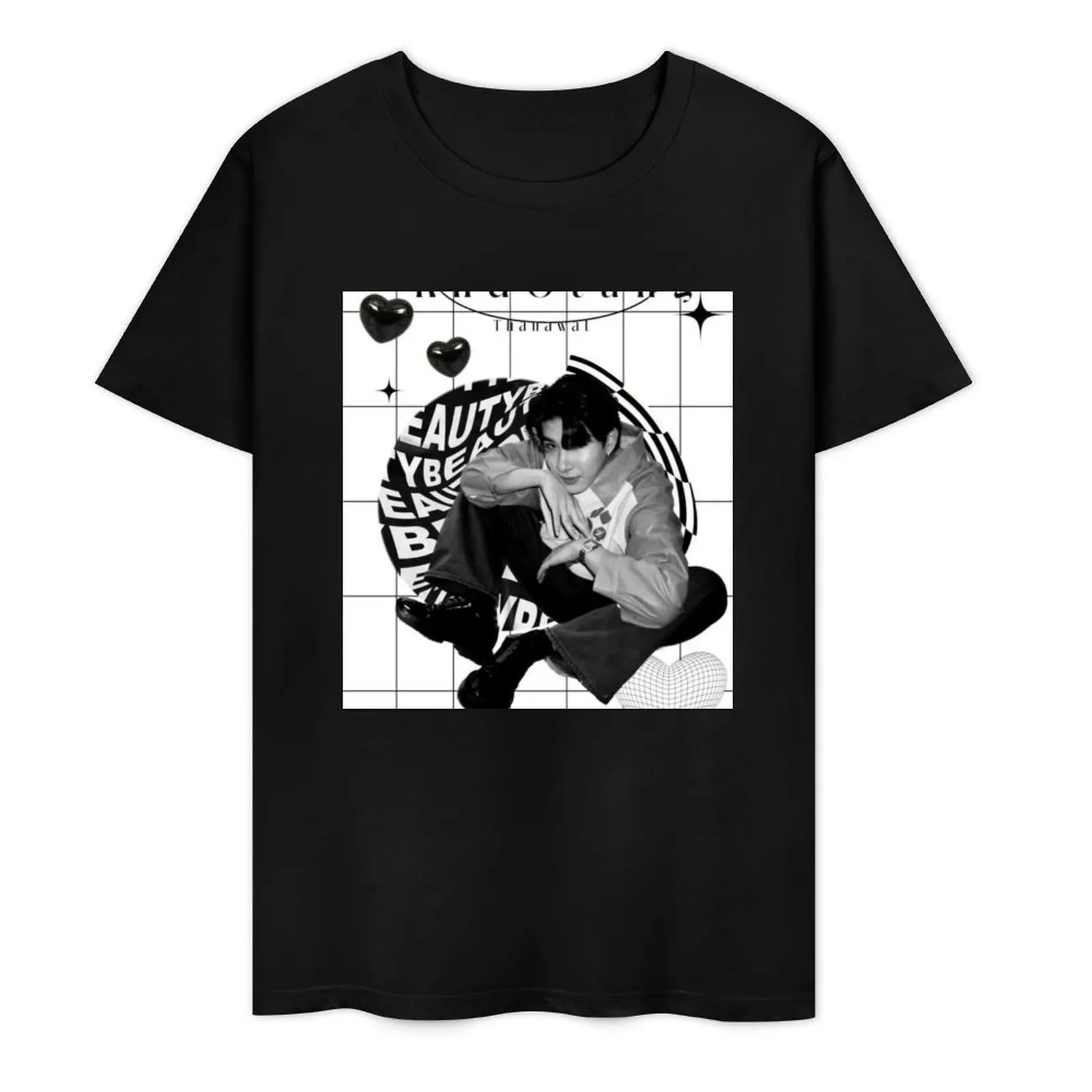 Футболка Khaotung с аниме фигурками винтажная одежда черные футболки для мужчин