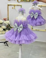 baby girls dresses princess wedding party gown sheer neck kids birthday dresses ball gowns novia do with bow