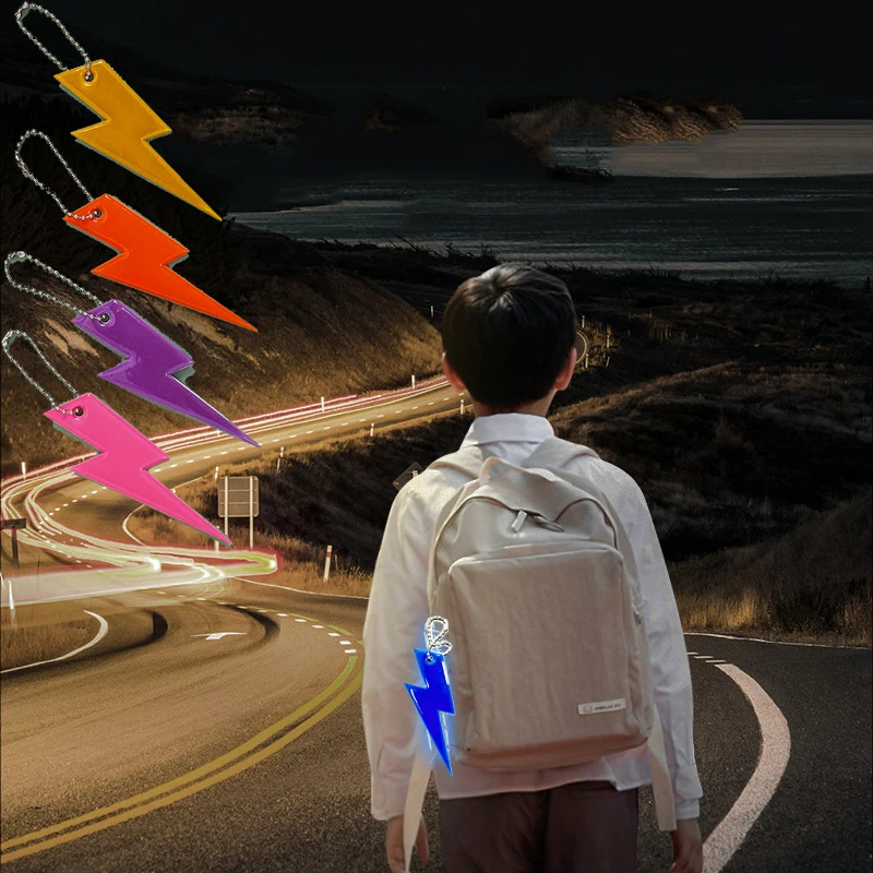 

Двусторонний отражающий брелок для ключей, ПВХ Светоотражающая подвеска с молнией, аксессуары для интерьера