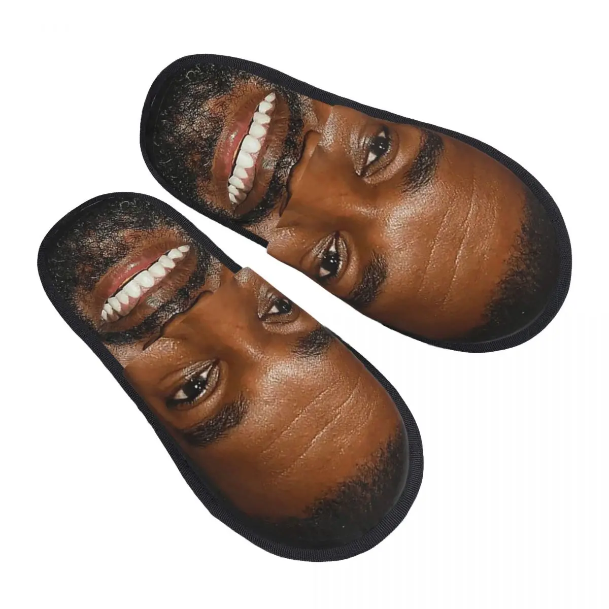 Зимние хлопковые плюшевые тапочки Kanye west smile домашние меховые для гостиной