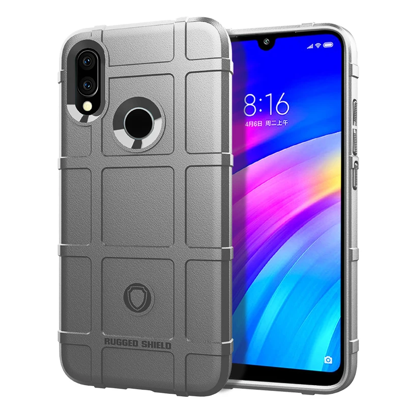 

Shield Phone Cover for xiaomi redmi 7 Shockproof Matte Rubber Cases for xaomi Redmi Y3 Armor Heavy Silicone Case Bumper