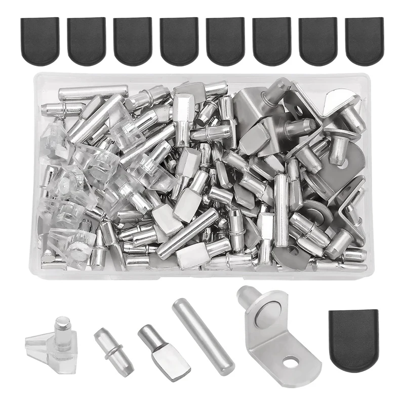 

112 Pcs 5 Styles Shelf Nail Kit, Metal Shelf Support Pin, Suitable For Kitchen Cabinet, Bookcase Support Pin And Pin