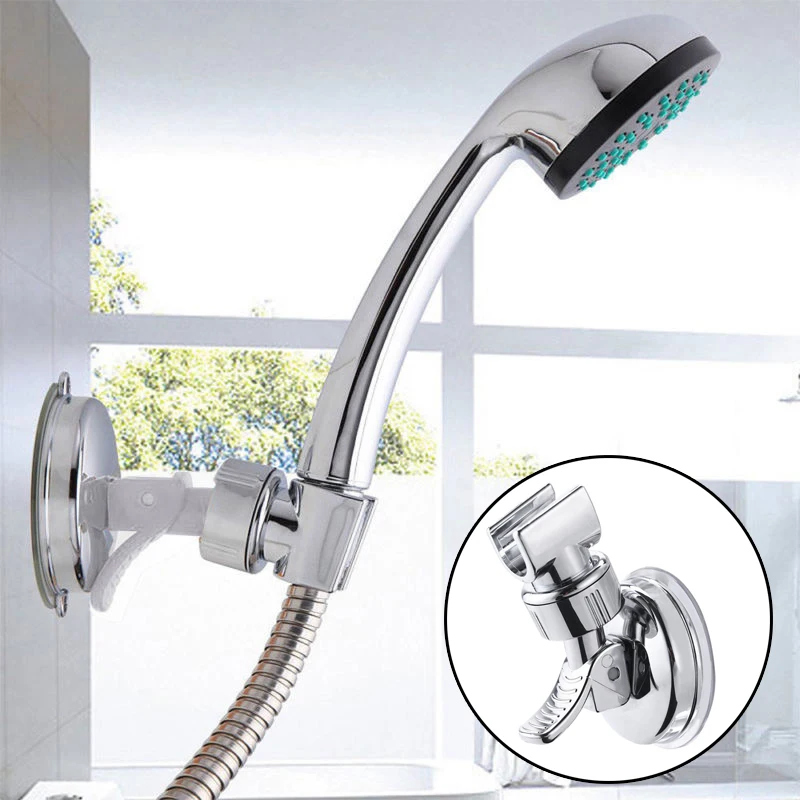 

Bracket Shower Head Holder Easy to install No drilling Cup Base Wall Mounted Adjustable Replacement Hot Useful