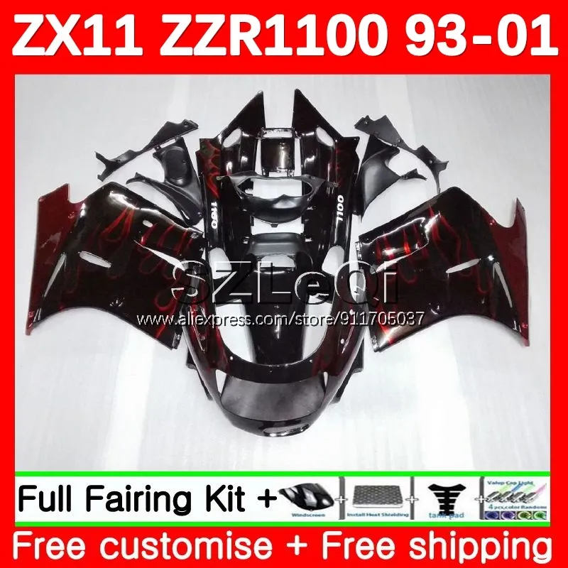

Обтекатель Красного пламени для KAWASAKI NINJA ZZR 1100 ZX 11R ZX11 R Φ ZZR1100 ZX11R 93 94 95 96 97 98 99 00 01 114LQ.3