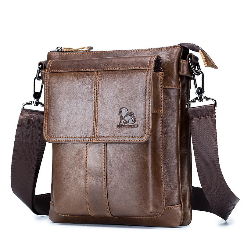 

Genuine Leather Men's Messenger Bag Shoulder Bags for Men Crossbody Bags Small Man Designer Shoulder Handbag Bolso Male