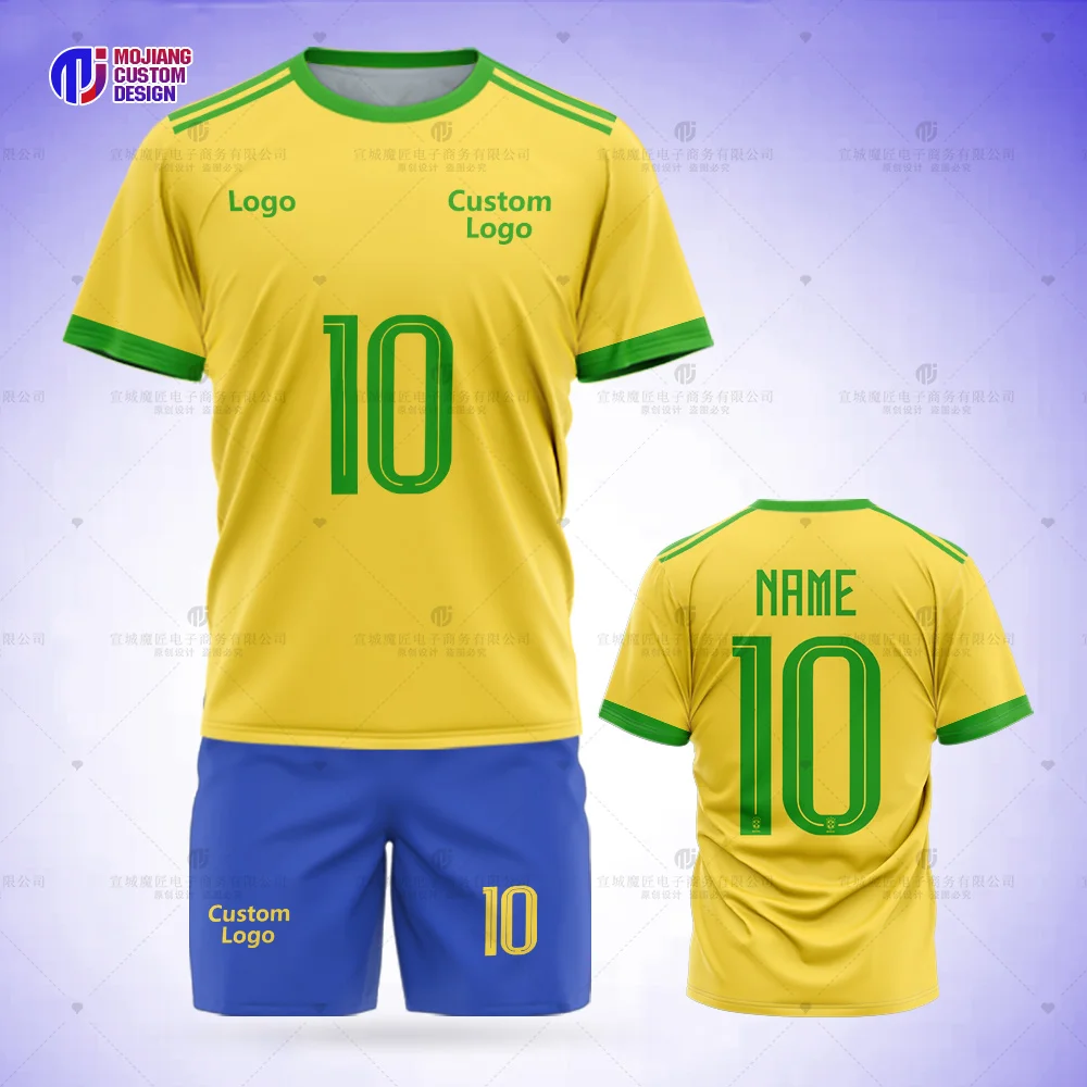 Vector HD 2023 Custom T-shirt Mesh Cloth Soccer Jersey Adult Kids Football Training Wear DIY Shorts Team Logo Set