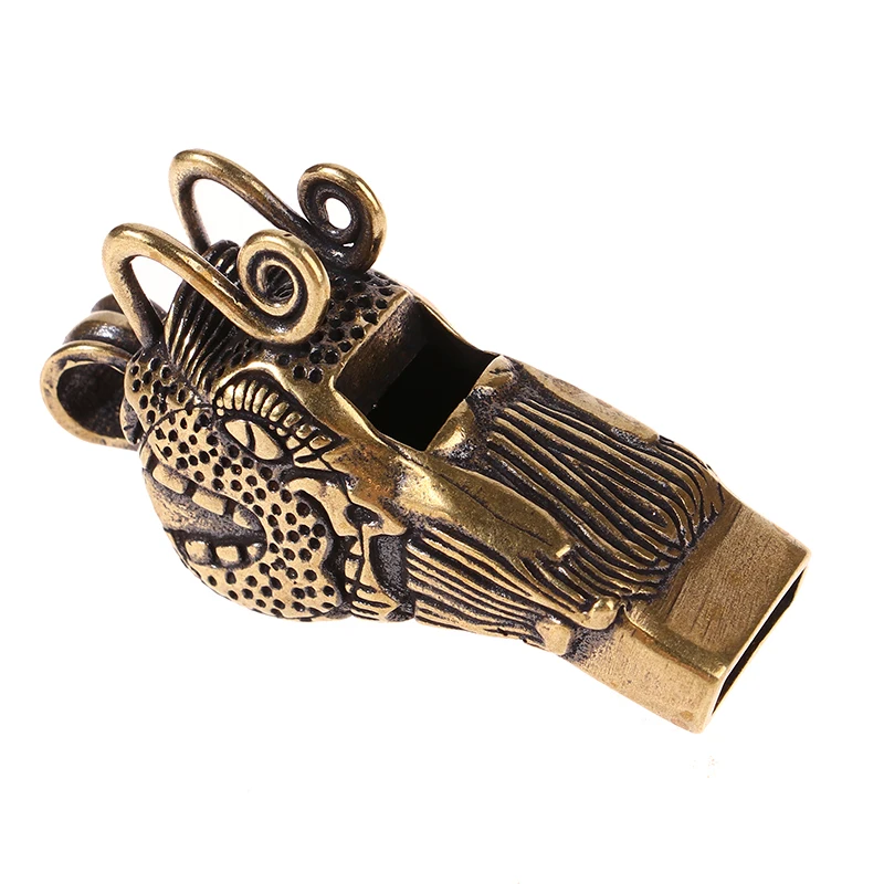 1 шт. винтажный латунный свисток с головой дракона автомобильный брелок подвеска