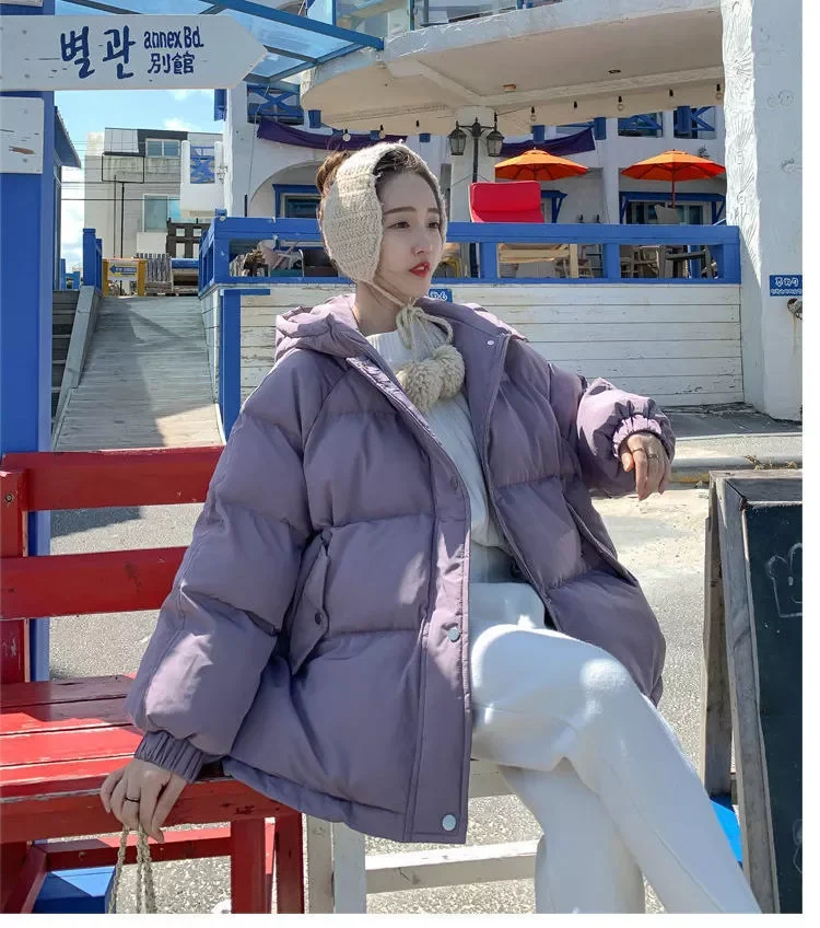 NEW2022 Thicken Warm Parka Coat Loose Women's Winter Coat Hooded Outwear Padded Woman Parkas Jackets