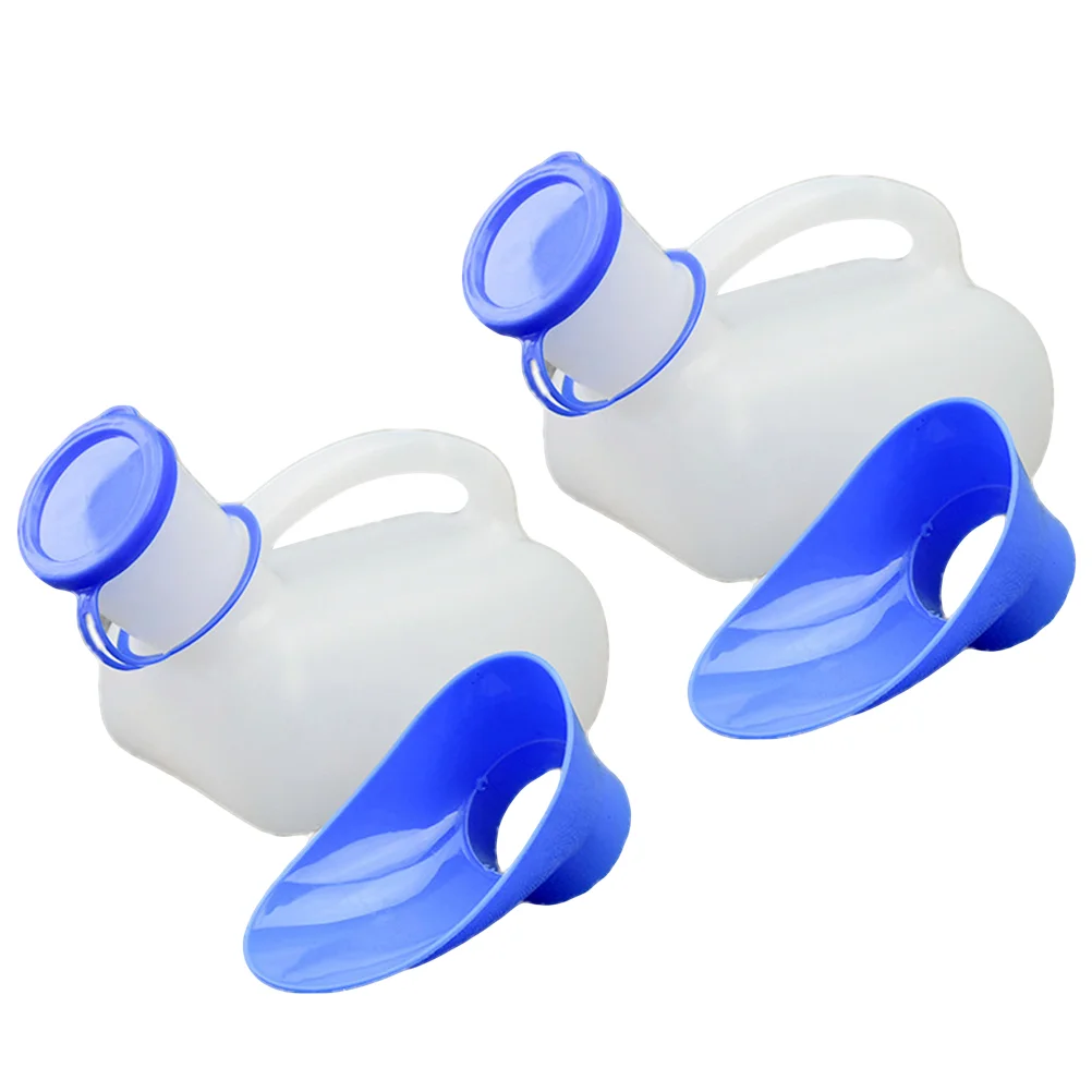 

Portable Unisex Urinal Bottle: 2pcs 1000ml Spill Proof Bottle with Lid and Funnel Mobile Toilet Potty Urine Collection Bottle