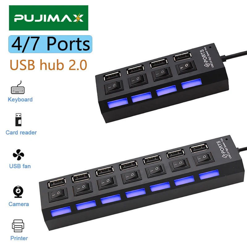 

Док-станция PUJIMAX на 4/7 портов USB 2,0 для ноутбука