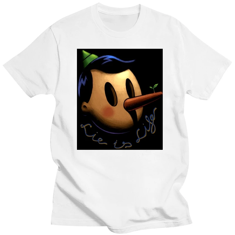 

Lie Is Life T-shirt Men Tops & Tees Youth T Shirts Puppet Lier Print Tshirt Cartoon Design Clothes Cotton Fabric Adult Sweaters