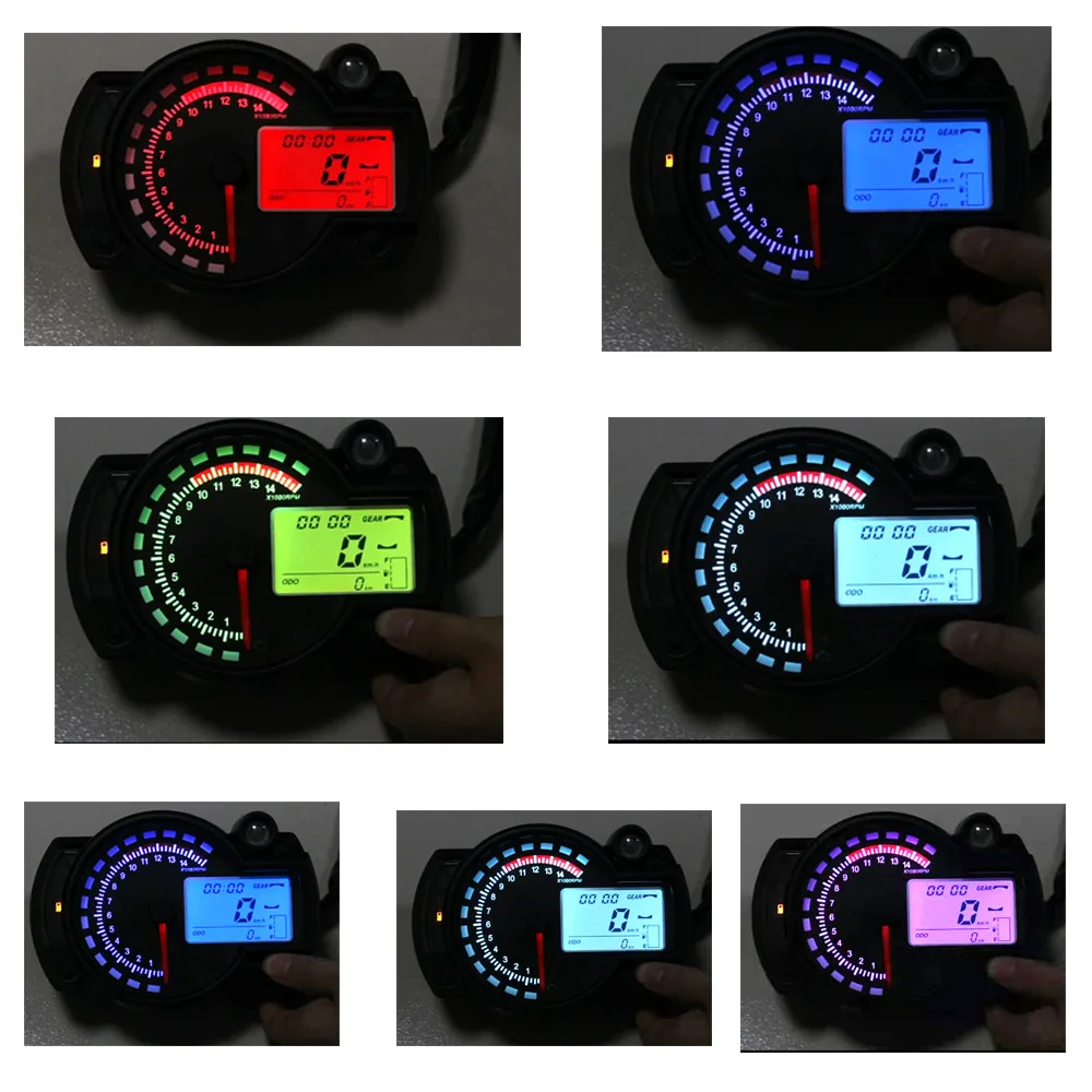 

Adjustable LCD Digital Universal Tachometer 7 Color Backlight Motorcycle Speedometer Odometer for KTM Honda YAMAHA DUKE 1290 790
