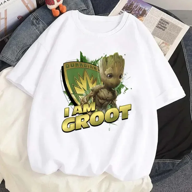 Футболки с принтом Marvel Groot футболка рисунком Диснея летняя женская короткими