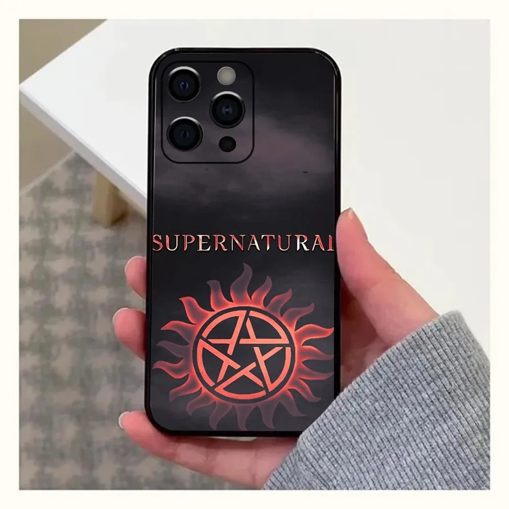 Чехол для телефона S-Supernatural TV Apple iPhone 15 14 13 12 11 Pro X XS Max XR Plus Mini Soft Black Cover