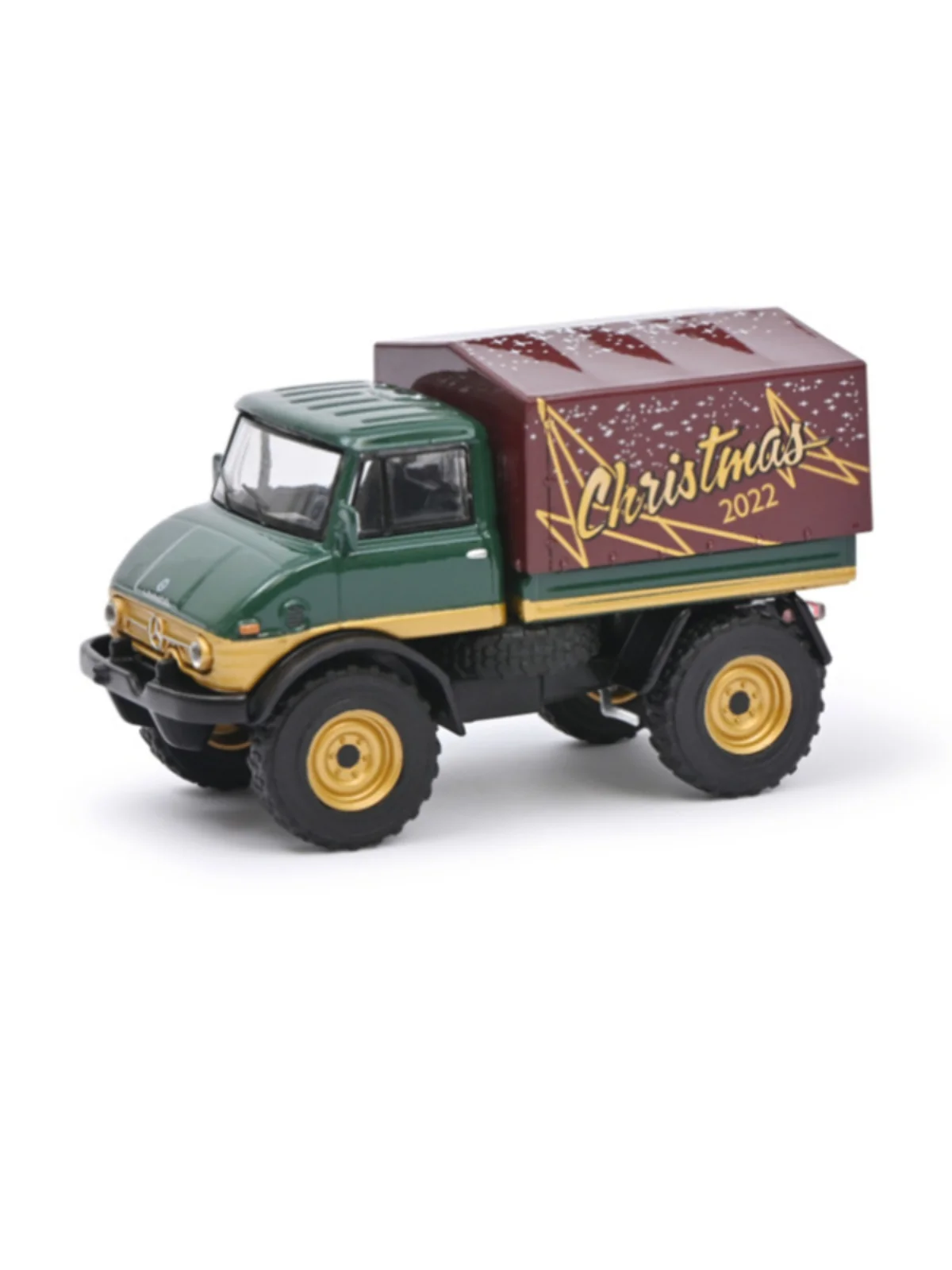 Модель автомобиля Unimog U406 из сплава 1:64 Мб Рождественская версия