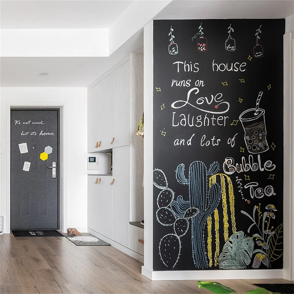 

Chalkboard 45x100cm Stickers Wall Decal Self Adhesive DIY Reusable Erasable Wall Sticker Removable Blackboard