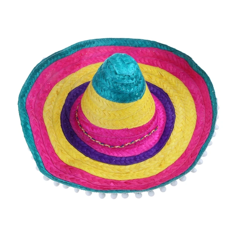 

Бамбуковая плетеная шляпа сомбреро, праздничные шляпы, мексиканская стандартная шляпа, реквизит для фотосъемки для взрослых, традиционный костюм, головной убор 57BD