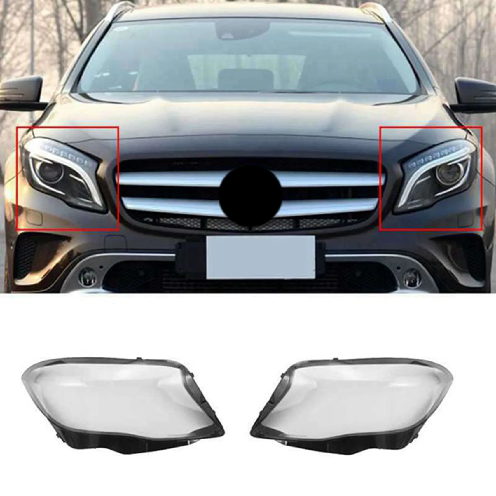 Крышка правой передней фары автомобиля абажуры крышки объектива для Mercedes Benz GLA W156