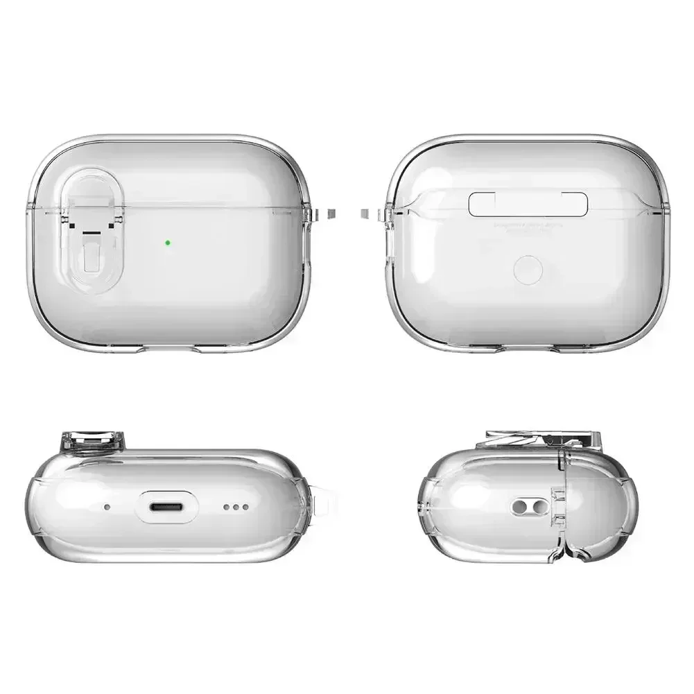 Для Airpods 4 поколения чехол для Apple простая пряжка защитный от падения прозрачный
